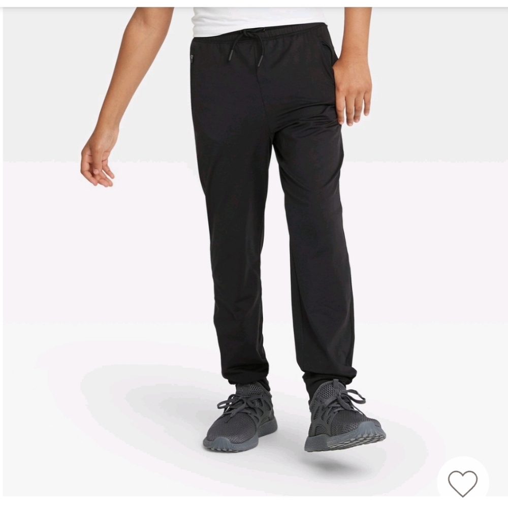 Boys' Soft Gym Jogger Pants, All in Motion, Size L Black